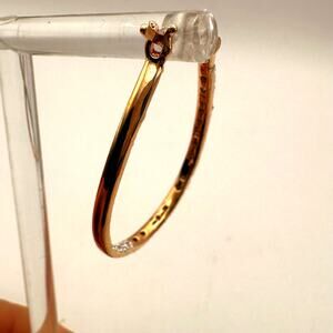 Rose Gold 925 Hoop CZ Earring Jewelry Casual Vermeil